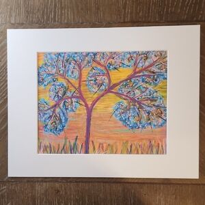 Original Matted Art Print by Butterfly Rising Designs